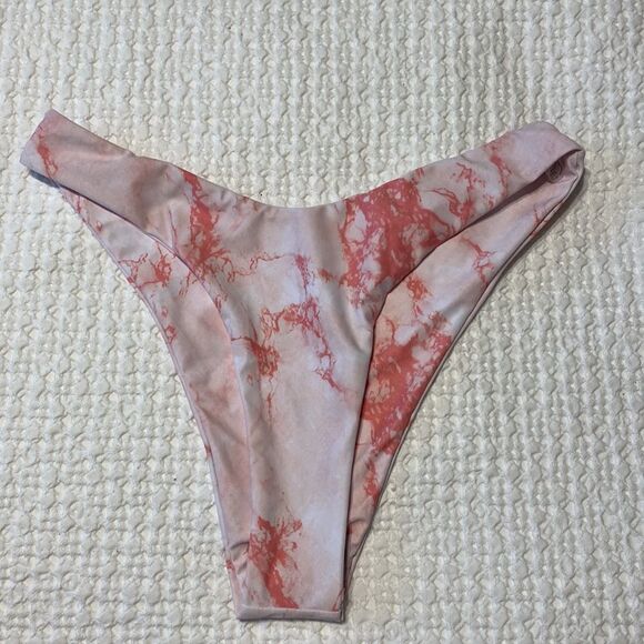 SUPER CUTE 3-PIECE BIKINI AND SARONG SET TIE DIE PINK - Picture 3 of 9